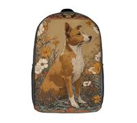 POLIUAWS Canine in Bloom -1 Backpack 3D Printed Kids Backpacks Boys School Bag Fashion Bag Travel Backpacks School Bags for Boys Elementary And Middle School Students 17inch