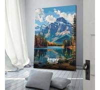 POLIUAWS Canvas Print Wall Art Picture For Home Decor Jasper National Park Canada Landscape Art Panel Pictures And Artwork Oil The Decoration Art Photo Prints 24x36inch(60x90cm)