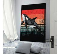 POLIUAWS Canvas Print Wall Art Picture For Home Decor Killer Whale Orca Dolphin Panel Pictures And Artwork Oil The Decoration Art Photo Prints 20x30inch(50x75cm)