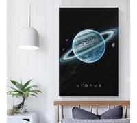 POLIUAWS Canvas Print Wall Art Picture For Home Decor Planet Uranus And Ring Panel Pictures And Artwork Oil The Decoration Art Photo Prints 12x18inch(30x45cm)