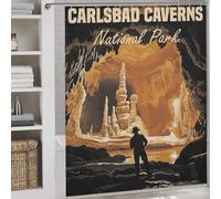 POLIUAWS Carlsbad Caverns National Park 100% Polyester Fabric Washable Decor Bath Curtains for Kids Women Men 69.69x70.87Inch（177x180cm）