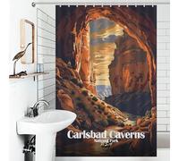 POLIUAWS Carlsbad Caverns National Park Bath Shower Curtains Mildew Quick Drying Proof Resistant Modern Fabric Bathroom Decor Set for Bathtub Shower Stall 46.85x70.87Inch（119x180cm）