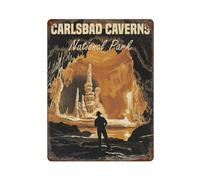 POLIUAWS Carlsbad Caverns National Park Iron Water Proof Wall Art Decoration for Bathroom Home Room Farmhouse Cafes Store 15.7"x11.8"
