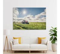 POLIUAWS Case IH Tractor Mowing Grass Custom Canvas Prints Cute Room Decor Ready to Hang Modern Art Prints 20x30inch(50x75cm)