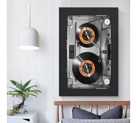 POLIUAWS Cassette DJ Turntable Wall Decor Poster Oil Painting Boho Rustic Wall Poster for Bedroom Living Room Decor 12x18inch(30x45cm)