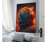 POLIUAWS Cat Astronaut Poster Room Aesthetics Poster Decorative Painting Canvas Wall Posters And Art Picture Print Modern Family Bedroom Decor Posters 12x18inch(30x45cm)