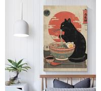 POLIUAWS Cat's Noodle Feast Paintings for Bedrooms Wall Pictures for Teens Girl Women Living Room Decoration24x36inch(60x90cm)
