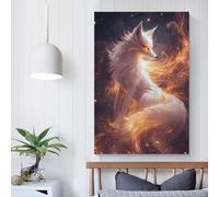 POLIUAWS Celestial Fox Glow Canvas Wall Art for Living Room for Boys Room Girls Room Canvas Wall Art 24x36inch(60x90cm)