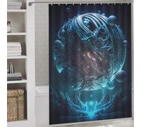 POLIUAWS Celestial Realms Daily Household Stylish Washable Shower Curtains Set with 12 Hooks for Travel Trailer 64.17x70.87Inch（163x180cm）