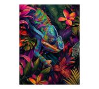 POLIUAWS Chameleons Tropical Hide Diamond Painting Kits Adults for Adults Beginner Gem Arts and Crafts 12"x16" Diamond Painting