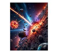 POLIUAWS Chaos in Space Diamond Art Kits Adults for Home Wall Decor Relaxing Fun 5D DIY Full Drill Crystal Art Crafts 16"x20" Diamond Painting