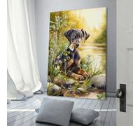 POLIUAWS Charming Puppy by The Stream Pictures for Living Room Canvas Picture For Teens Game Boys Room Wall Decor 16x24inch(40x60cm)