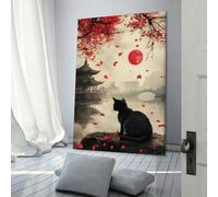 POLIUAWS Cherry Blossom Moonlit Night Wall Canvas Art for Bedroom for Living Room Kids Children Girl Boys Birthday Party Gift Large Wall Art 12x18inch(30x45cm)