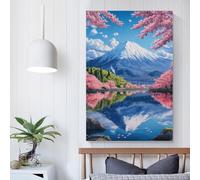 POLIUAWS Cherry Blossoms at Fuji Living Room Wall Art for Living Room Bedroom Large Wall Art 24x36inch(60x90cm)