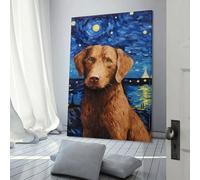 POLIUAWS Chesapeake Bay Retriever Pictures for Living Room Street Paintings Canvas Colorful Pop Wall Art Modern Artwork Home Decor Stretched Ready to Hang 12x18inch(30x45cm)