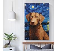 POLIUAWS Chesapeake Bay Retriever Posters Prints For Home Bedroom Toilet Bathroom Wall Decor Wall Art Canvas Birthday Couple Celebrating 08x12inch(20x30cm)