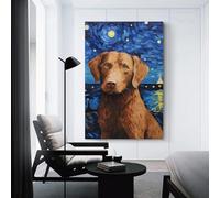 POLIUAWS Chesapeake Bay Retriever Posters Prints For Home Bedroom Toilet Bathroom Wall Decor Wall Art Canvas Birthday Couple Celebrating 12x18inch(30x45cm)