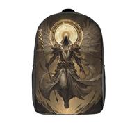 POLIUAWS Children's Backpack 3D Printed Divine Angelic Presence Schoolbag Student Daypack Fashion Casual Lightweight School Bags for School College Travel 17inch