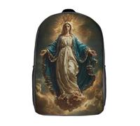 POLIUAWS Children's Backpack 3D Printed Divine Radiance Holy Figure in Celestial Clouds Schoolbag Student Daypack Fashion Casual Lightweight School Bags for School College Travel 17inch
