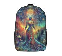 POLIUAWS Children's Backpack 3D Printed Enchanted Forest Vision Schoolbag Student Daypack Fashion Casual Lightweight School Bags for School College Travel 17inch