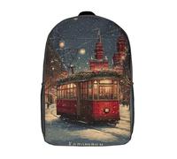 POLIUAWS Children's Backpack 3D Printed Snowy Tram Ride in Moscow Schoolbag Student Daypack Fashion Casual Lightweight School Bags for School College Travel 17inch