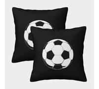 POLIUAWS Classic Soccer Ball Design Pillow Cases Standard Size Set of 2 Polyester Pillowcase Pillow Covers Soft And Funny 40x40cm