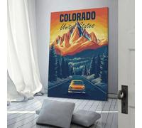 POLIUAWS Colorado Mountain Road Trip Poster Art Canvas Wall Decor Print Painting Modern Home Decoration Picture Artwork for Living Room Bedroom Office 16x24inch(40x60cm)
