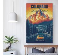 POLIUAWS Colorado Mountain Road Trip Poster Cover Canvas Poster Wall Room Wall Decor Set Art Decorative Painting Bedroom Painting Posters 20x30inch(50x75cm)