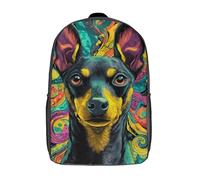 POLIUAWS Colorful Abstract Dog Art Print Backpacks 3D Printed School Bag Casual Kids School Backpack Fashion School Bag for Boys Elementary And Middle School Students School 17inch