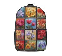 POLIUAWS Colorful Floral Quilt Kids School Backpack 3D Printed Backpacks Fashion School Bag Rucksacks for Boys Elementary And Middle School Students 17inch