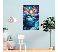 POLIUAWS Cosmic Vision A Celestial Encounter Bathroom Wall Art Canvas Pictures For Teens Game Boys Room Wall Decor 16x24inch(40x60cm)