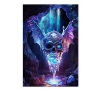 POLIUAWS Crystal Bat Skull Diamond Art Kits Adults for Adults Beginner 5D DIY Full Drill Accessories Tools Kit 8"x12" Diamond Painting