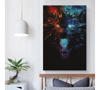 POLIUAWS Crystal Wolf Fury Bedroom Wall Art Modern Wall Art Wall Decor Ready to Hang for Bathroom Toilet Decor 12x18inch(30x45cm)