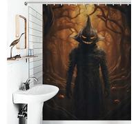 POLIUAWS Cursed Pumpkin King Quick Drying Proof Resistant Decor Bath Curtains for Toile Bathroom Dorm 53.54x70.87Inch（136x180cm）
