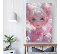 POLIUAWS Cute Anime Girl with Candy Living Room Pictures for Walls For Teens Game Boys Room Wall Decor Large Abstract Canvas Wall Art 16x24inch(40x60cm)