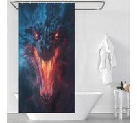 POLIUAWS Dangerous Dragon Shower Curtains Mould Proof Waterproof Polyester Fabric Decor Bath Curtains for Bathroom Wet Room 35.43x70.87Inch（90x180cm）