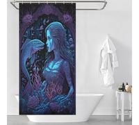 POLIUAWS Dark Water Mermaid Bath Shower Curtains Mildew Thicken Durable Polyester Bathroom Curtains Modern Art for Shower Bath Curtain Wet Room 35.43x70.87Inch（90x180cm）
