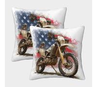 POLIUAWS Dirt Bike Glory 2 Pack Pillow Cases, Housewife Pillowcases Luxury Bed Pillow Soft Comfortable Quality Pillow Case with Envelope Closure 50x50cm