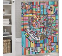 POLIUAWS Disco Keys Fabric Polyester Bathroom Curtains Modern Art for Bathroom with Hooks 64.17x70.87Inch（163x180cm）