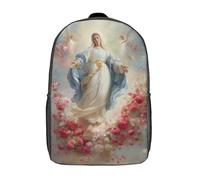 POLIUAWS Divine Grace Amidst Roses -2 School Backpack for Girls Backpack Water Repellent Casual Daypack Lightweight Rucksack Boy Girl School Backpack for Middle School Students 17inch