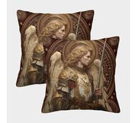 POLIUAWS Divine Guardian Armor -1 Pillow Cases 2 Pack, Satin Pillowcase for Hair And Skin, Pillow Cases Standard Size, Super Soft Pillow Case with Envelope Closure 45x45cm