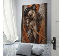POLIUAWS Divine Guardian Armor Canvas Painting Wall Art For Teens Game Boys Room Wall Decor Large Pictures 24x36inch(60x90cm)