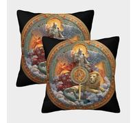 POLIUAWS Divine Guardian Emblem Print Pillow Case - 2 Pack Pillowcase for Mother With Envelope Closure 50x50cm