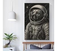POLIUAWS Dog Astronaut in Space Suit Art Poster Canvas Poster Wall Art Decorative Painting Bedroom Painting Posters 12x18inch(30x45cm)