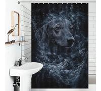 POLIUAWS Dog in Space Dachshund Nebula 100% Polyester Fabric Washable Decor Bath Curtains for Bathroom Wet Room 46.85x70.87Inch（119x180cm）