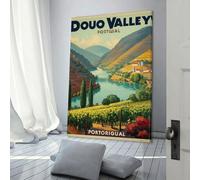 POLIUAWS Douro Valley Portugal Grey Wall Art Wall Decor Ready to Hang for Bathroom Toilet Decor 16x24inch(40x60cm) Paintings for Living Room
