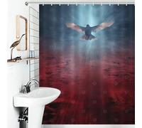 POLIUAWS Dove Descends from The Sky Decor Bath Curtains Quick Drying Proof Resistant Shower Curtain Anti Mould for Toile Bathroom Dorm 56.30x70.87Inch（143x180cm）