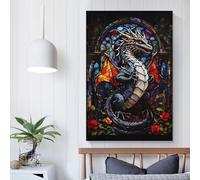 POLIUAWS Draconian Dragon Abstract Wall Decoration for Living Room for Bedroom Office Bathroom Decor Wall Decoration 12x18inch(30x45cm)