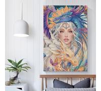 POLIUAWS Dragon Queen's Majesty Wall Canvas Art for Bedroom for Living Room Kids Children Girl Boys Birthday Party Gift Large Wall Art 24x36inch(60x90cm)