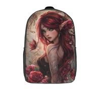 POLIUAWS Dragon's Embrace Rose And Butterfly School Backpack 3D Printed Children's Backpacks Bag Bookbag for Kids Boy Girl Book Bags Kids School Bag Travel Rucksacks 17inch